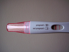 White and pink pregnancy kit
